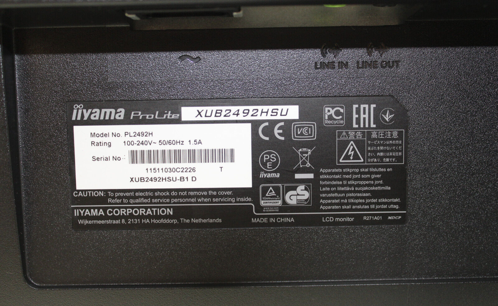 Refurbished iiYama ProLite XUB2492HSU LED Monitor