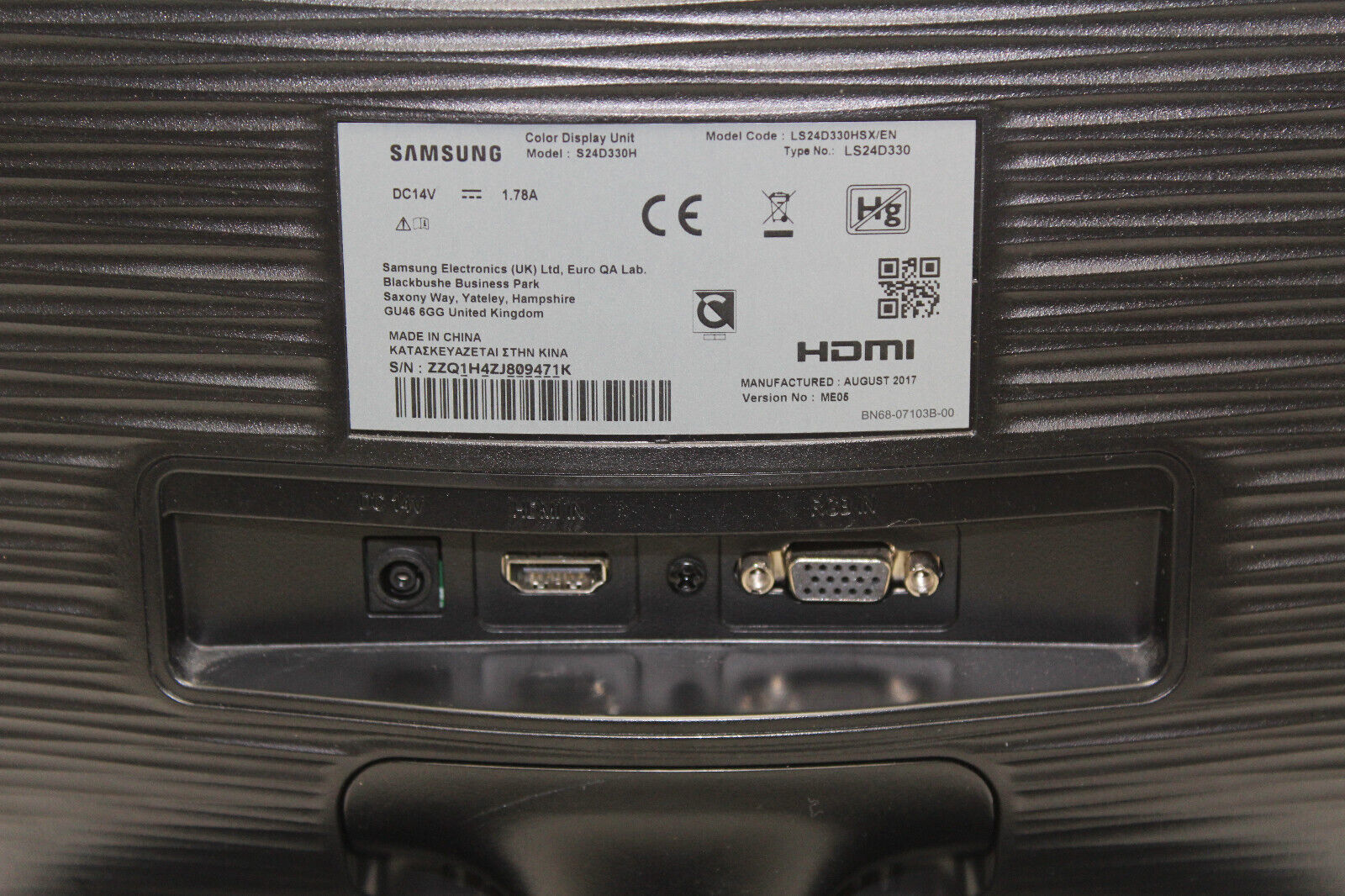 Refurbished Samsung S24D330H LCD Monitor